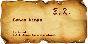 Banos Kinga névjegykártya